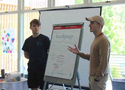 Kavaliauskas and Nedzinskas share their venture’s journey at the kickoff retreat.