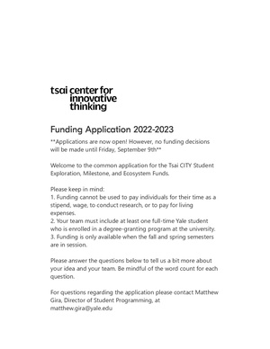 Funding Application 2022-2023
