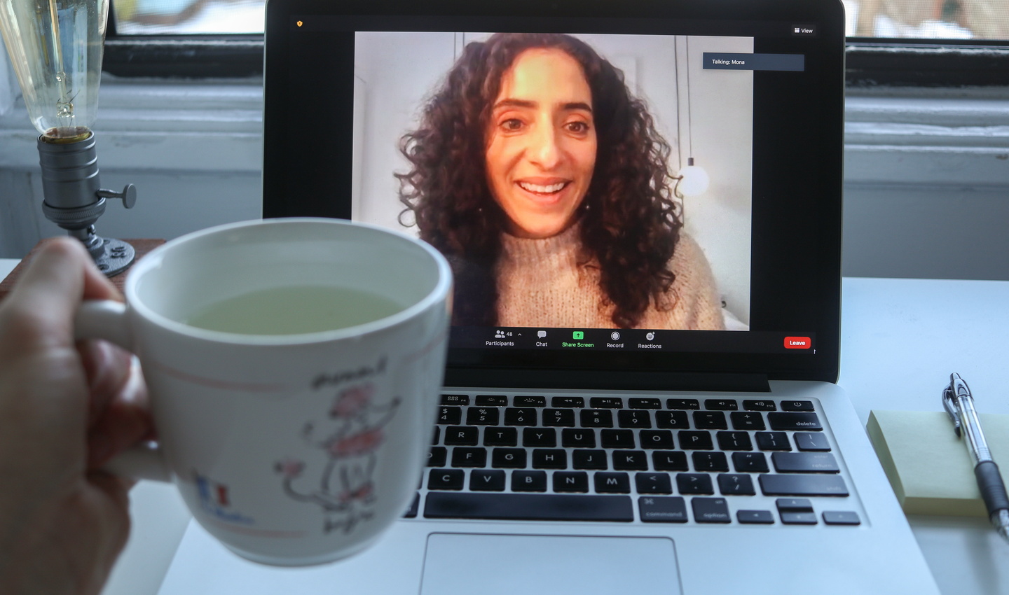 photo of Meno on virtual WE@Yale event