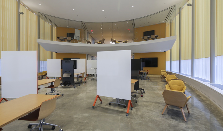 Interior view of Tsai CITY studio and mezzanine