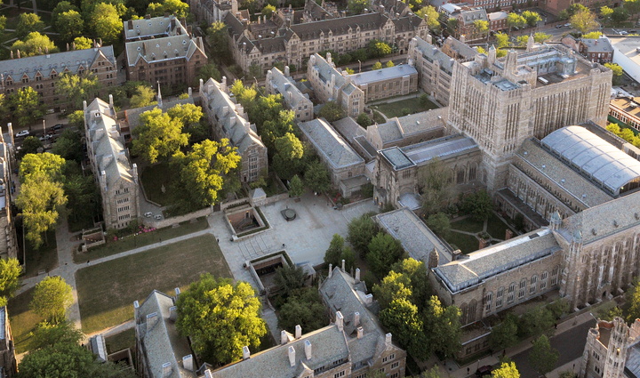 Aerial view of Yale Cross Campus