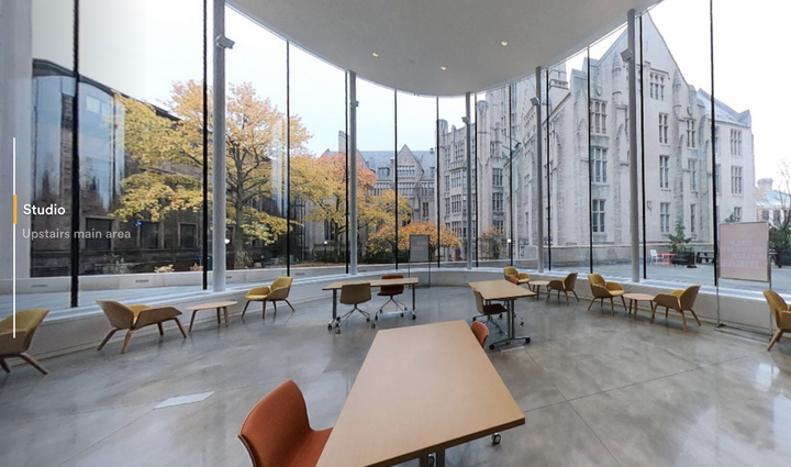 Screenshot from Tsai CITY virtual tour, showing studio