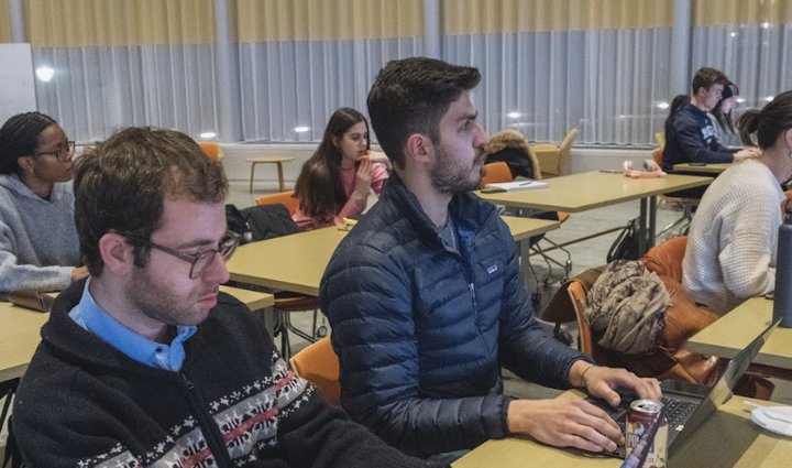 students learning