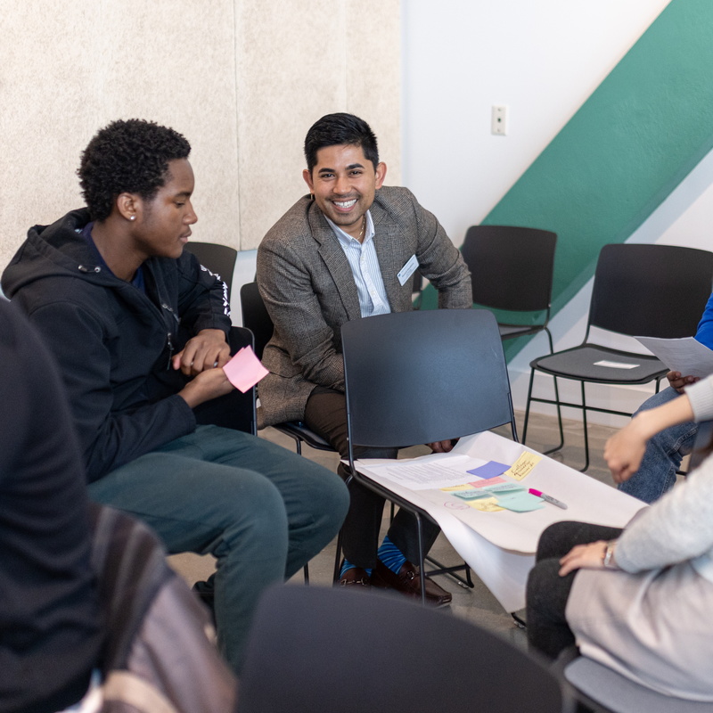 people interacting in a small group