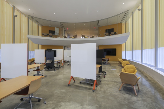Interior view of Tsai CITY studio and mezzanine