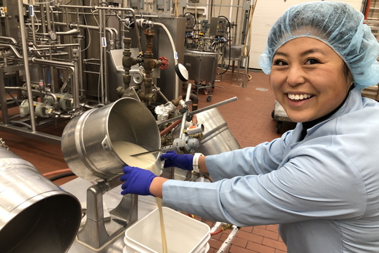 Betty Tang in food production facility