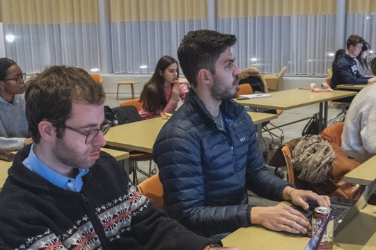 students learning