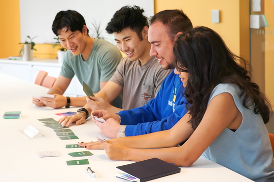 students working together at Tsai CITY